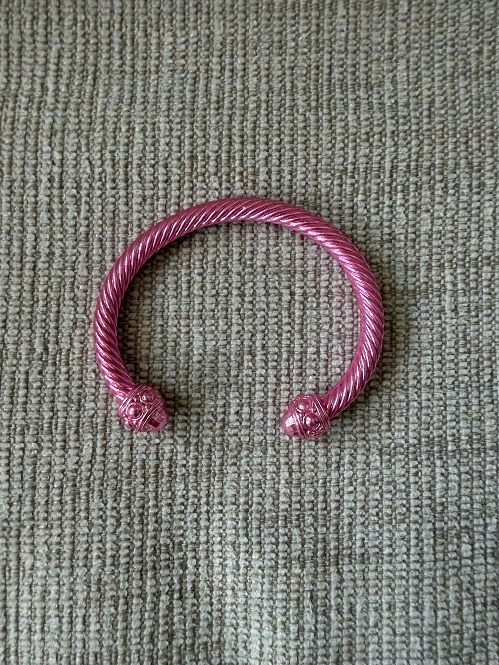 Pink Twisted Cable Cuff Bracelet - Women's Accessory